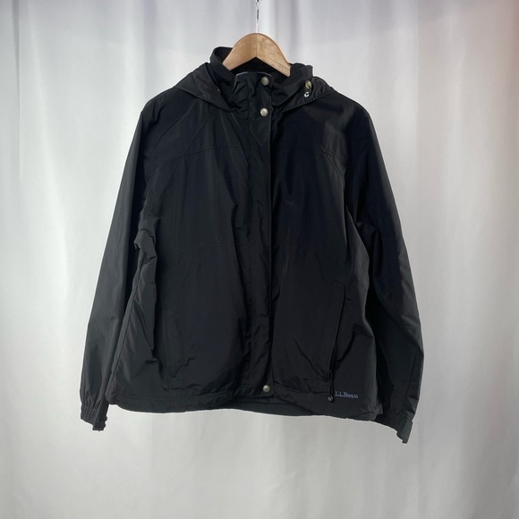 L.L. Bean Hooded Full Zip Jacket in Black Size Extra Large‎ - Picture 1 of 9